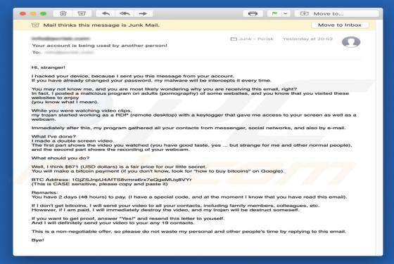 Fraude de Email I Hacked Your Device