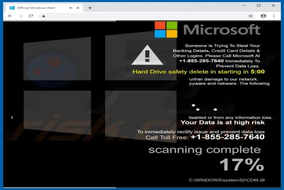 POP-UP da Fraude Hard Drive Safety Delete