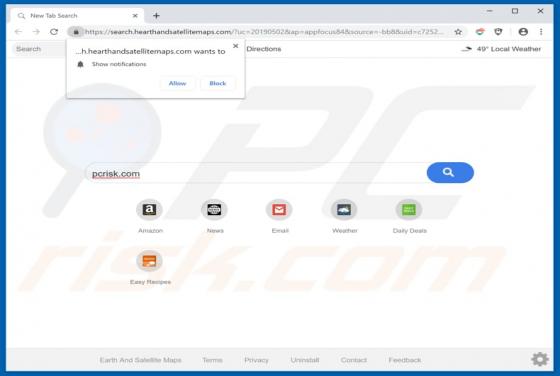 Redirecionamento search.hearthandsatellitemaps.com