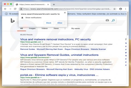 Redirecionamento Searchnewworld.com (Mac)
