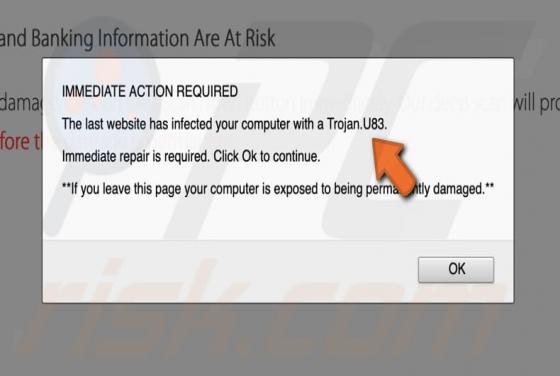 POP-UP da Fraude Trojan.U83 (Mac)