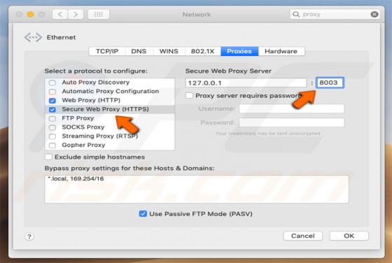 Vírus Proxy  (Mac)