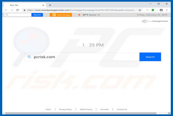 Redirecionamento smartpackagetracker.com
