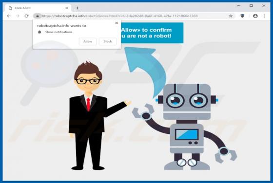 POP-UP do Redirecionamento Robotcaptcha.info