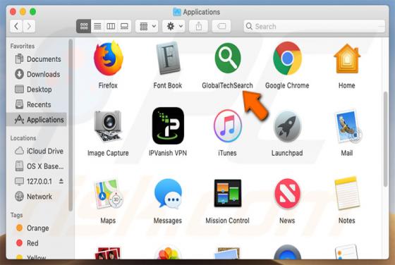 Adware GlobalTechSearch (Mac)