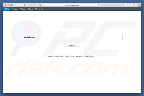 Redirecionamento Search.zaztov.com (Mac)