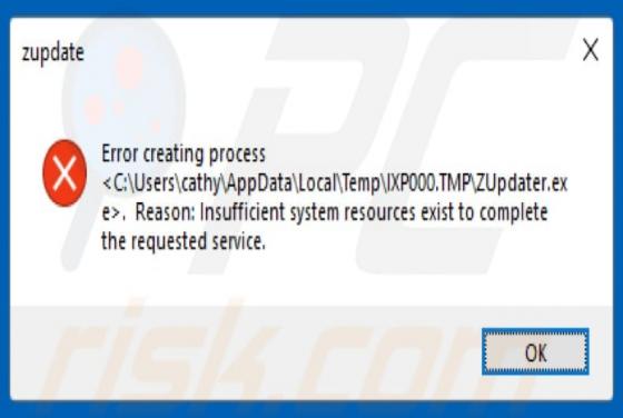 Vírus ZUpdater.exe