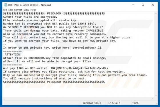 Ransomware Peekaboo