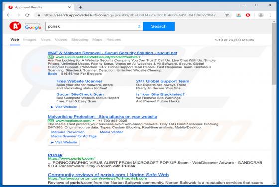 Redirecionamento approvedresults.com