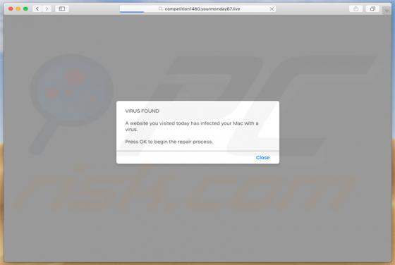 POP-UP da Fraude Yourmonday (Mac)