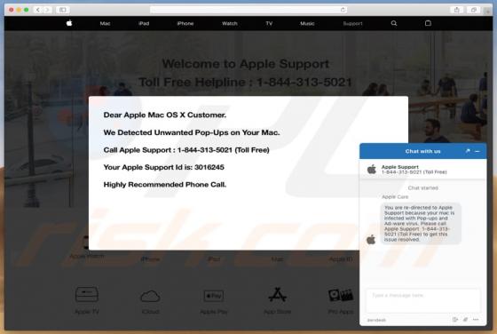 POP-UP da Fraude We Detected Unwanted Pop-Ups on Your Mac (Mac)