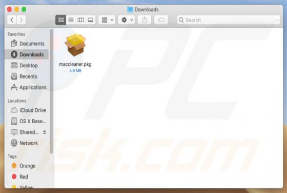 Vírus Maccleaner.pkg (Mac)
