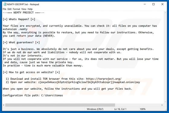 Ransomware NEMTY PROJECT