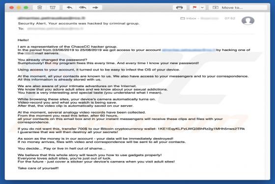 Fraude por Email ChaosCC Hacker Group