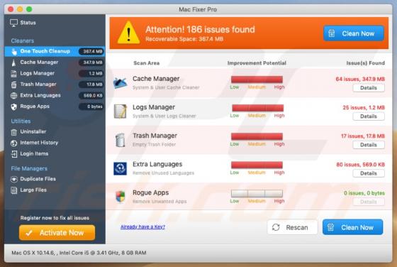 Aplicação Indesejada Mac Fixer Pro (Mac)