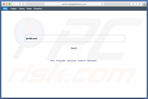 Redirecionamento search.mapsglobalsearch.com (Mac)