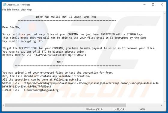 Ransomware TFlower