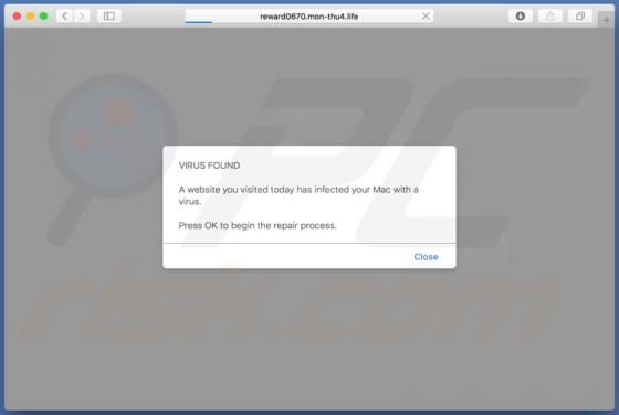 POP-UP da fraude Mon-thu (Mac)