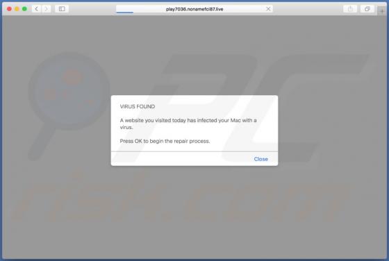 POP-UP da Fraude Noname (Mac)