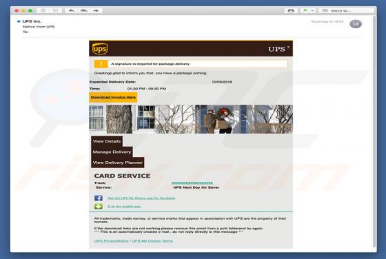 Vírus UPS Email