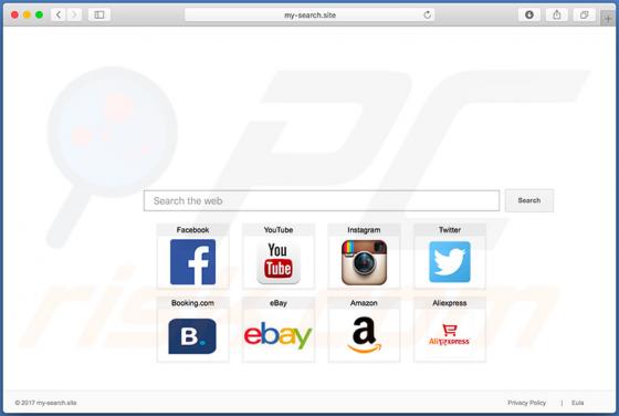 Redirecionamento My-search.site (Mac)