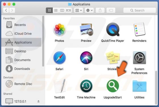 Adware UpgradeStart (Mac)