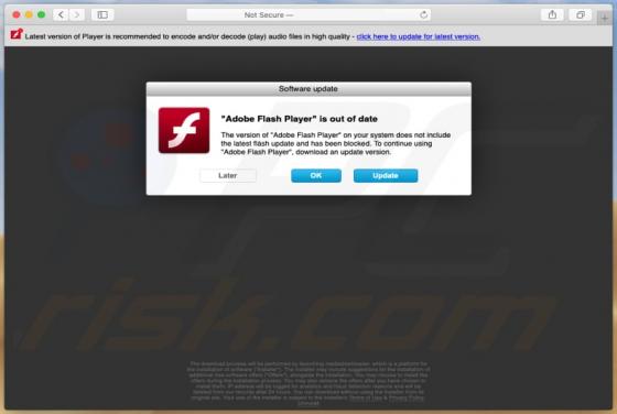 POP-UP da Fraude "Adobe Flash Player" Is Out Of Date (Mac)
