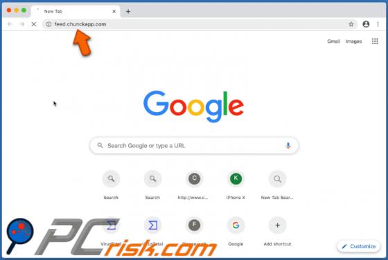 Redirecionamento Feed.chunckapp.com (Mac)