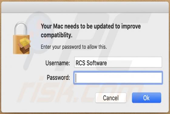 POP-UP da Fraude Your Mac Needs To Be Updated To Improve Compatibility (Mac)