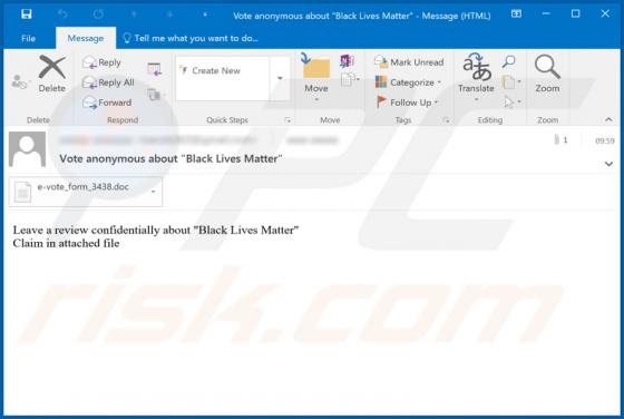 Vírus Black Lives Matter Email