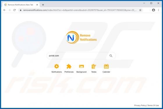 Sequestrador de Navegador Remove Notifications