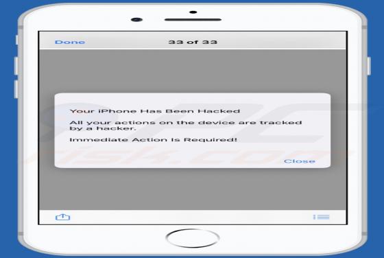 POP-UP da fraude Your iPhone Has Been Hacked (Mac)