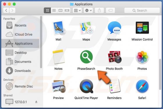 Adware PhaseSearch (Mac)