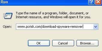 download remover using run dialog windows xp